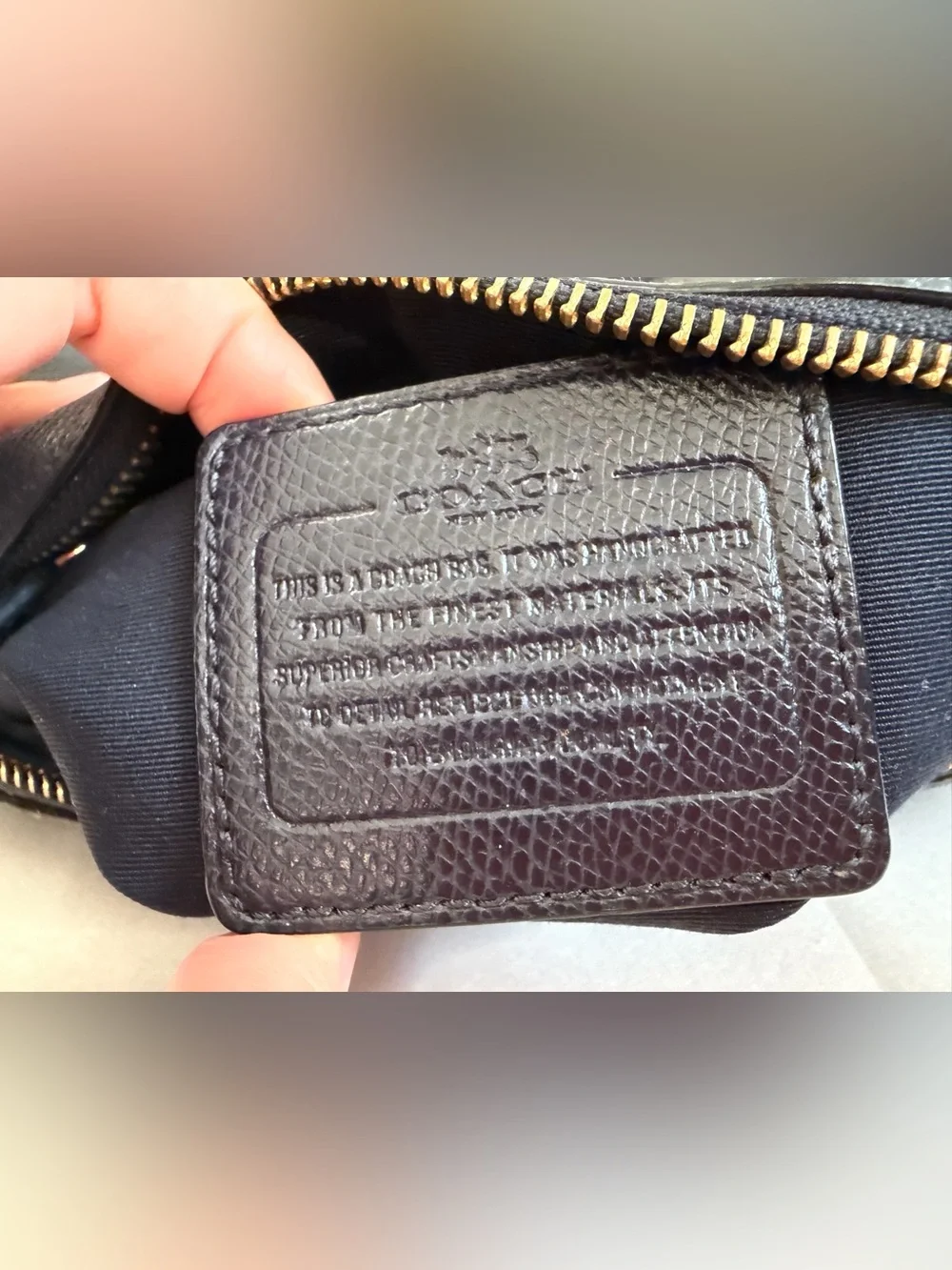 Coach Navy Blue Small Satchel Detachable Crossbody Strap Textured Leather